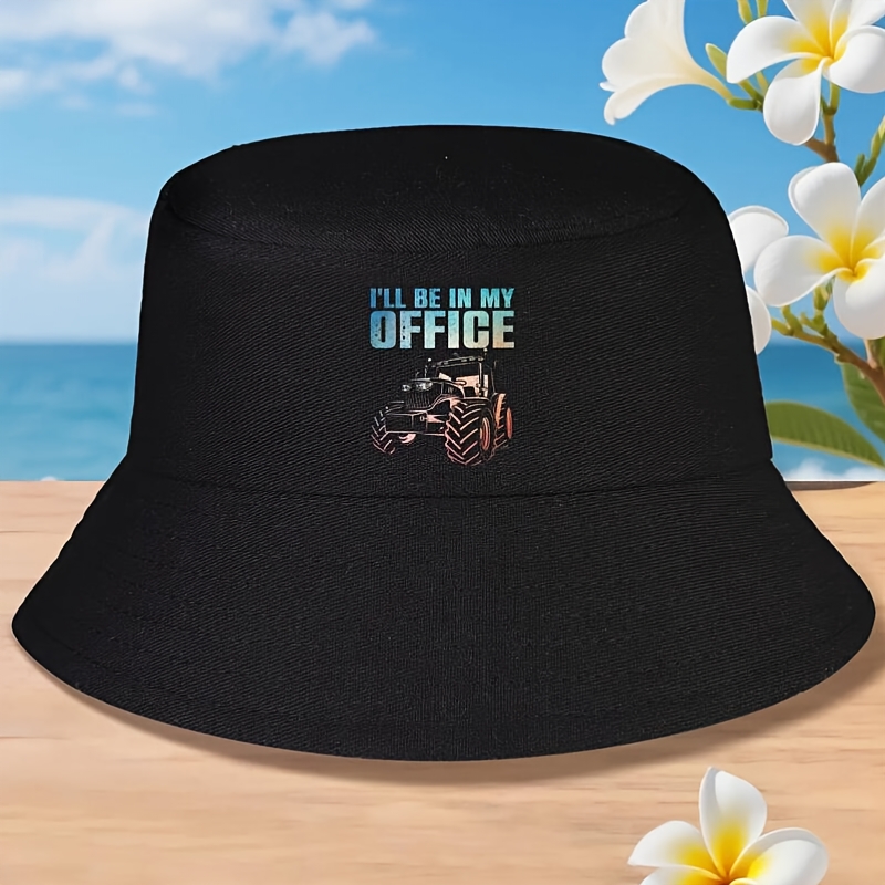 Agriculture Farming Hats - หมวกทรงบักเก็ตลายรถแทรกเตอร์สำหรับผู้ชาย เหมาะสำหรับการเกษตร งานฟาร์ม ซักเครื่องได้ ใช้กลางแจ้งสำหรับชาวไร่ ชาวสวน